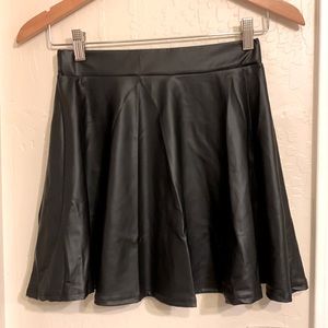 Faux leather skater skirt